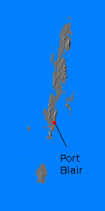 Relief map of the Andaman Islands