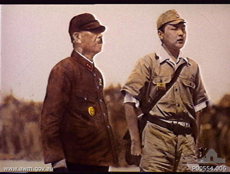 Photograph of Adachi Hatazo at surrender of 18 Army