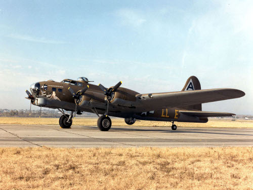 Photograph
                  of restored B-17 Flying Fortress