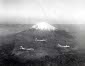 B-29s fly past Mount Fuji