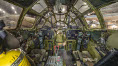 Panoramic view of B-29 cockpit