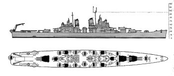 Schematic diagram of Baltimore class heavy cruiser