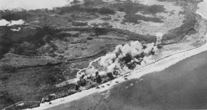 Photograph of Mokmer airfield under bombardment