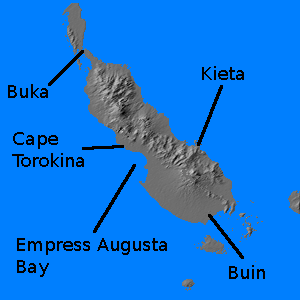 Digital
              relief map of Bougainville