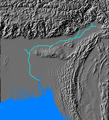 Relief map of Brahmaputra River watershed