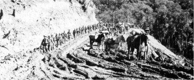 Photograph of troops on the Burma Road