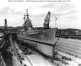 Baltimore-class cruiser in drydock showing hull form and armor belt