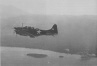 Marine dive bomber over Cape Torokina