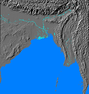 Relief map of Bay of Bengal