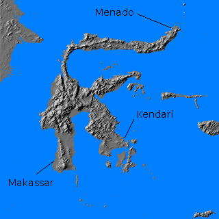 Digital relief map of Celebes