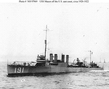 Photograph of USS Mason, a Clemson-class destroyer