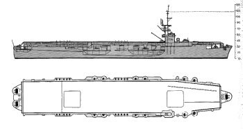 Schematic diagram of Commencement Bay class escort carrier