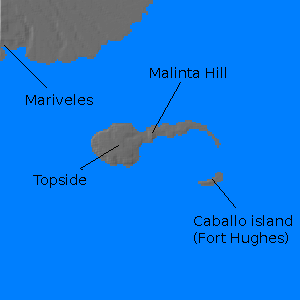 Relief map of Corregidor