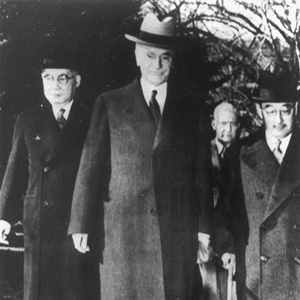 Photograph of Stimson with Kurusu and Nomura