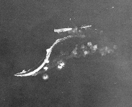 Photograph of Ryujo dead in the water