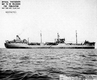 Photograph of T2 tanker converted to Navy service