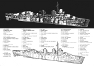 Diagram of interior of Fletcher-class destroyer