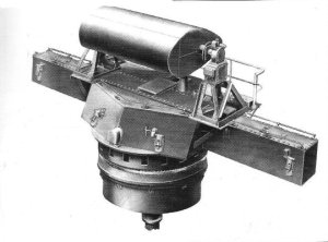 Artist's representation of Mark 38 director with
                  radar