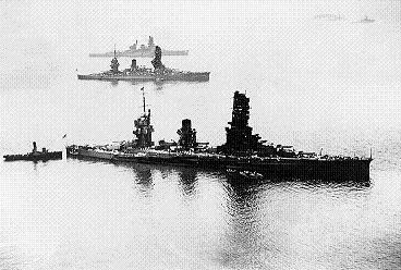 Yamashiro, Fuso, and Haruna at anchor