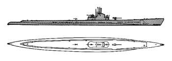 Schematic diagram of Gato-class submarine