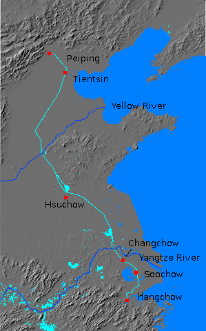 Digital relief map of Grand Canal