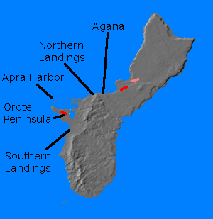 Digital relief map of Guam