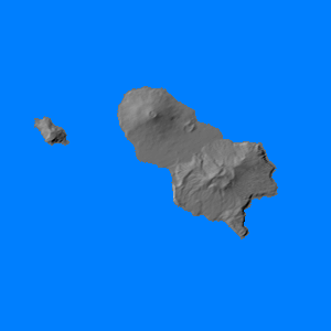 Digital relief map of Hachijo Jima