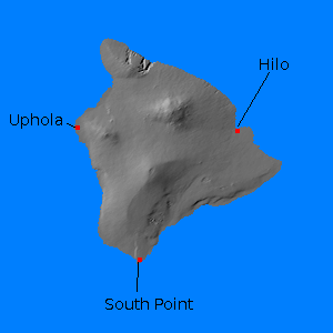 Relief map of Hawaii Island