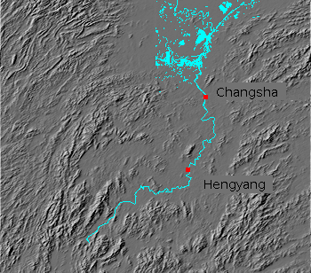 Digital relief map of Yellow River watershed