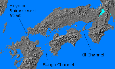 Relief map of Inland Sea
