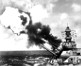 Main battery firing on Iowa-class battleship