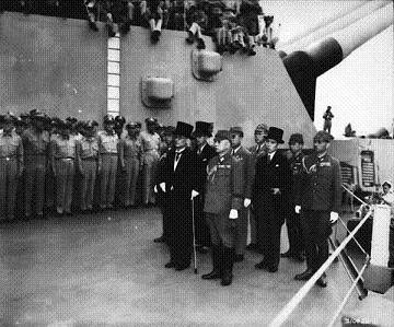 Photograph of Japanese surrender delegation