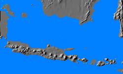 Relief map of Java Sea