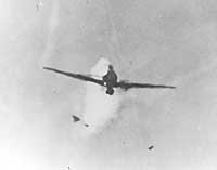 Photgraph of attacking kamikaze aircraft