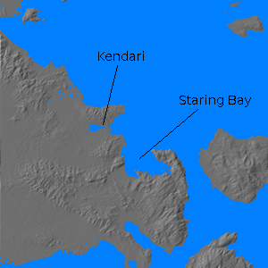 Digital relief map of Kendari region