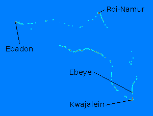 Digital relief map of Kwajalein