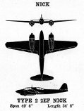 3-view diagram of Ki-45 "Nick"