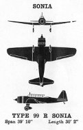 3-view diagram of Ki-51 "Sonia"