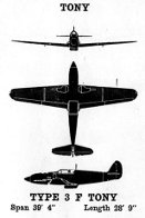 3-view digram of Ki-61 Tony