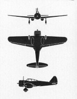 Three-view diagram of Ki-27 "Nate"