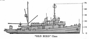 Schematic diagram of Lapwing class
              minesweeper