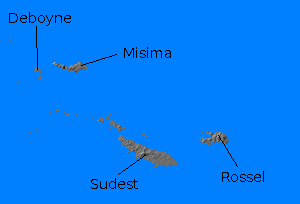 Relief map of Louisiade Archipelago