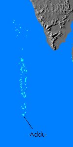 Relief map of Maldive Islands