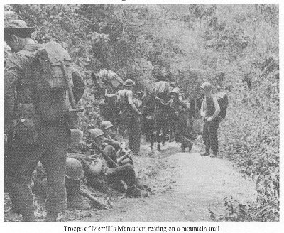 Photograph of Merrill's Marauders on a mountain trail