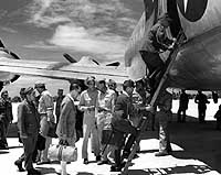 Photograph of Kawabe Torashiro deplaning