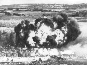 Photograph of napalm bomb explosion