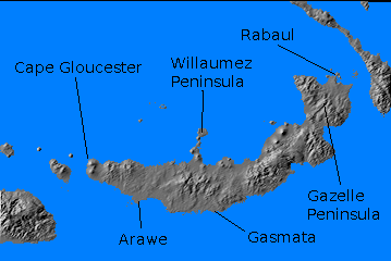 Relief map of New Britain