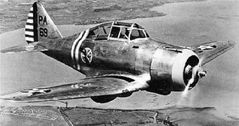 Photograph of a P-35 in flight