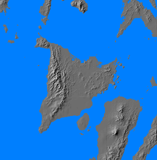 Digital relief map of Panay