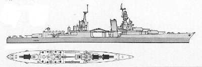 Schematic of Portland-class cruiser